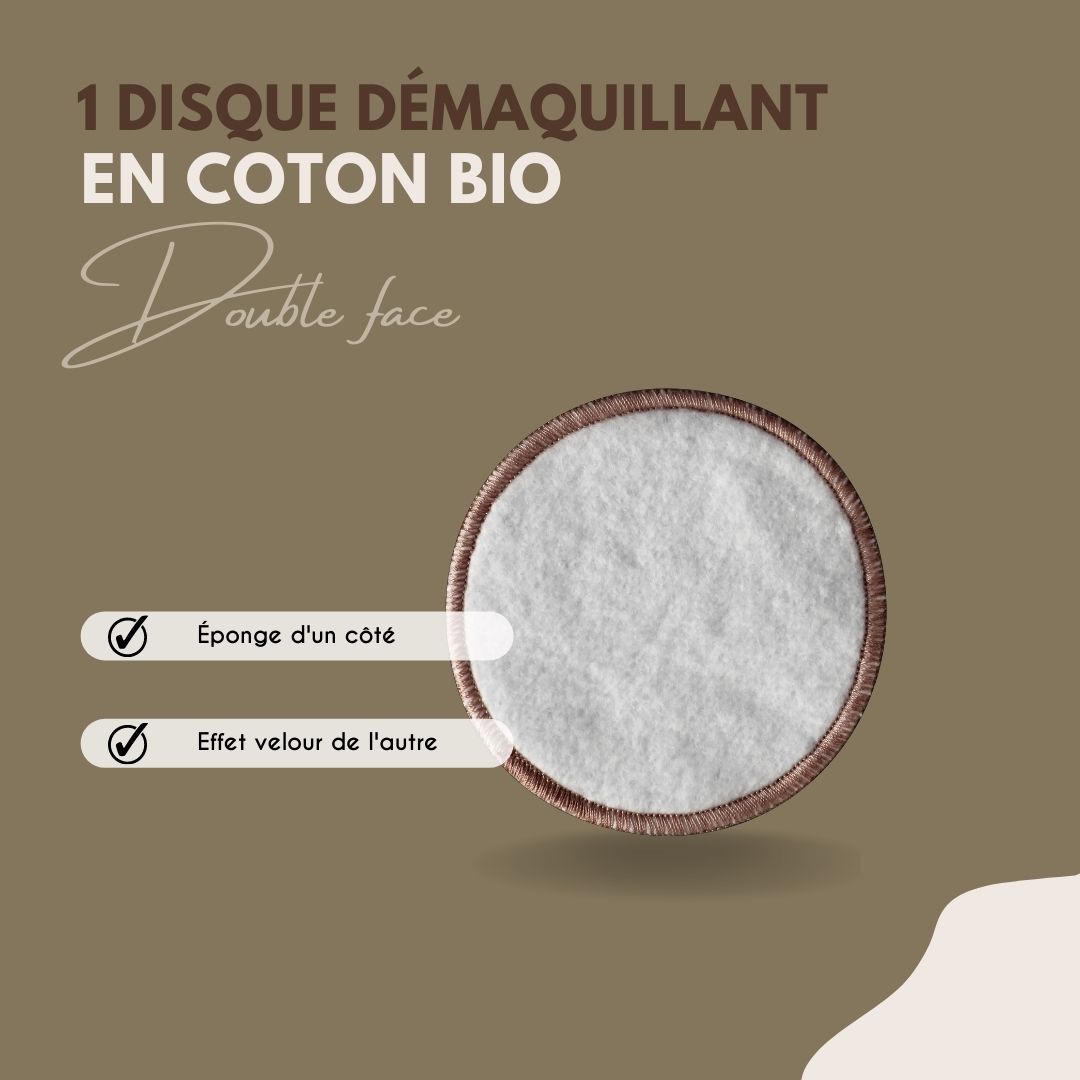 Disque démaquillant réutilisable en coton bio et zéro-déchet – My Boo  Company