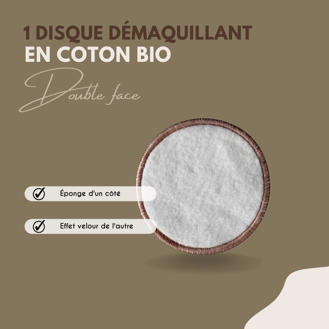 My Boo Company -- Disque démaquillant lavable en coton bio - couture o